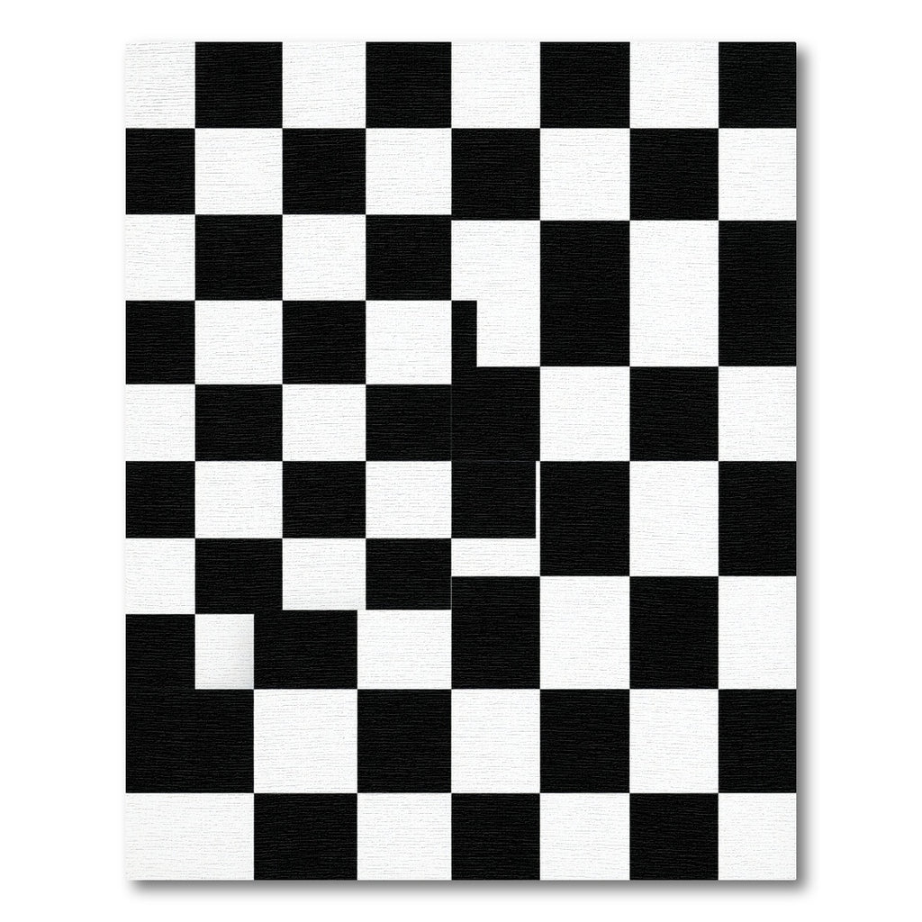 Bold Black and White Checkered Grid Rug