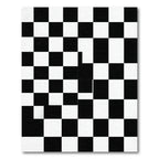 Bold Black and White Checkered Grid Rug