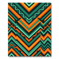 Geometric Zigzag Chevron Emerald Orange Rug