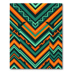 Geometric Zigzag Chevron Emerald Orange Rug