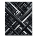 Modern Monochrome Linear Geometric Grid Rug