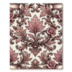 Vintage Pink Floral Acanthus Swirls Rug
