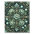 Pale Teal Floral Acanthus Swirl Rug