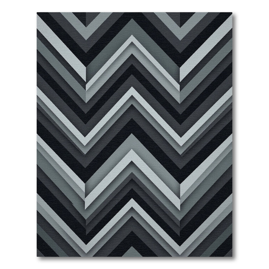 Monochromatic Chevron Layered Geometric Rug