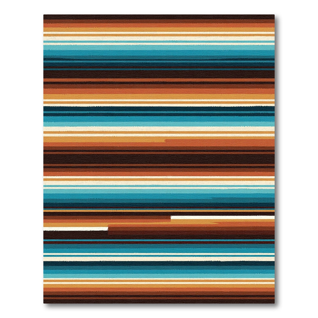 Earthy Coastal Striped Abstract Area Rug