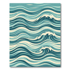 Abstract Blue Wave Ocean Currents Rug