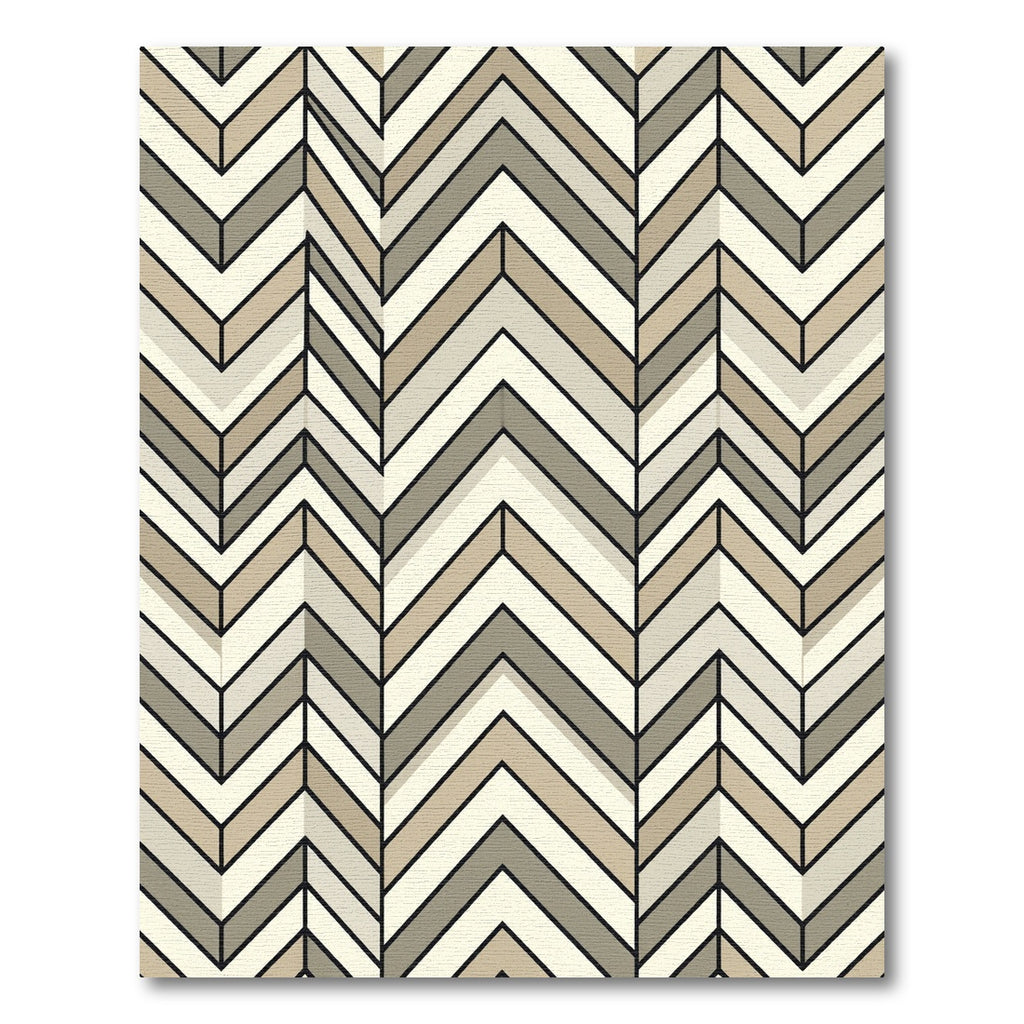Modern Neutral Chevron Geometric Wood Tone Rug