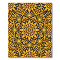 Golden Radiant Sunburst Floral Medallion Rug