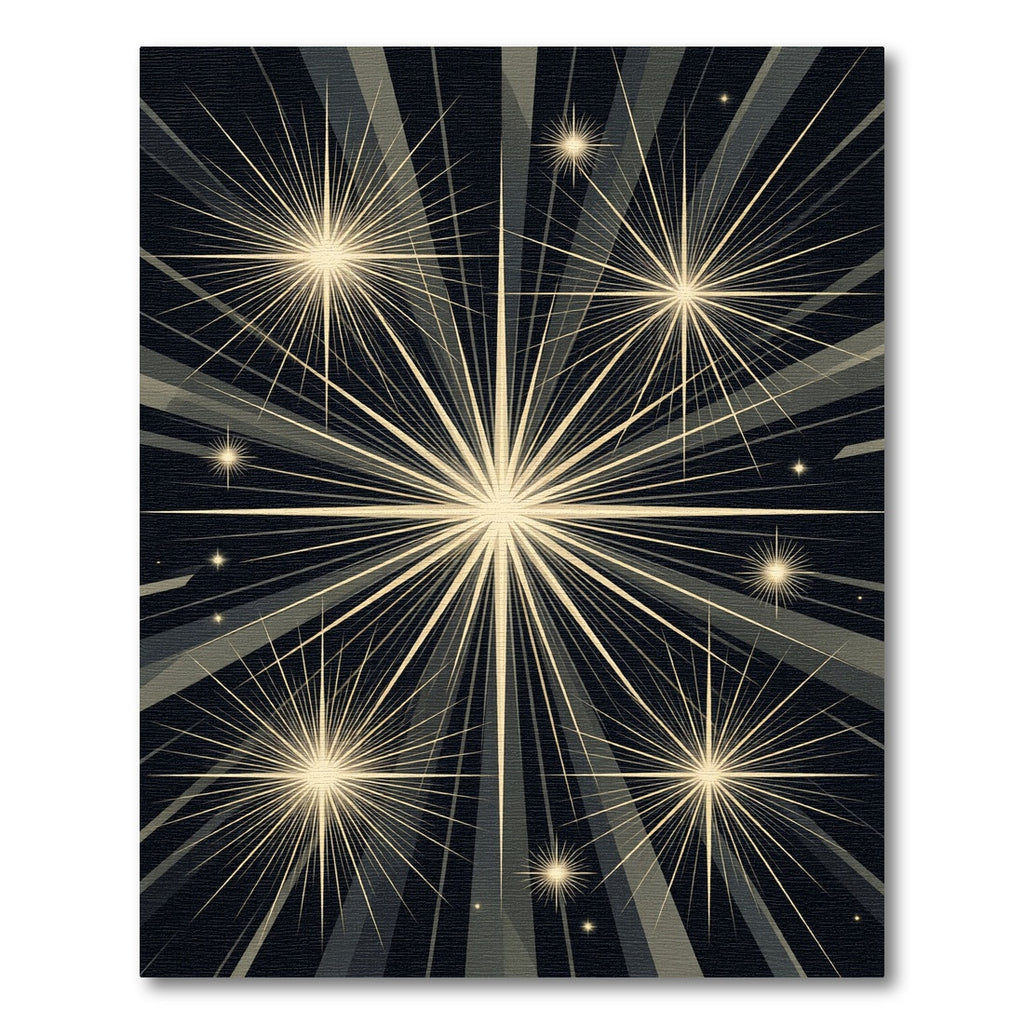 Radiant Golden Starburst Night Rug