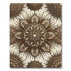 Golden Sunburst Medallion Mandala Rug
