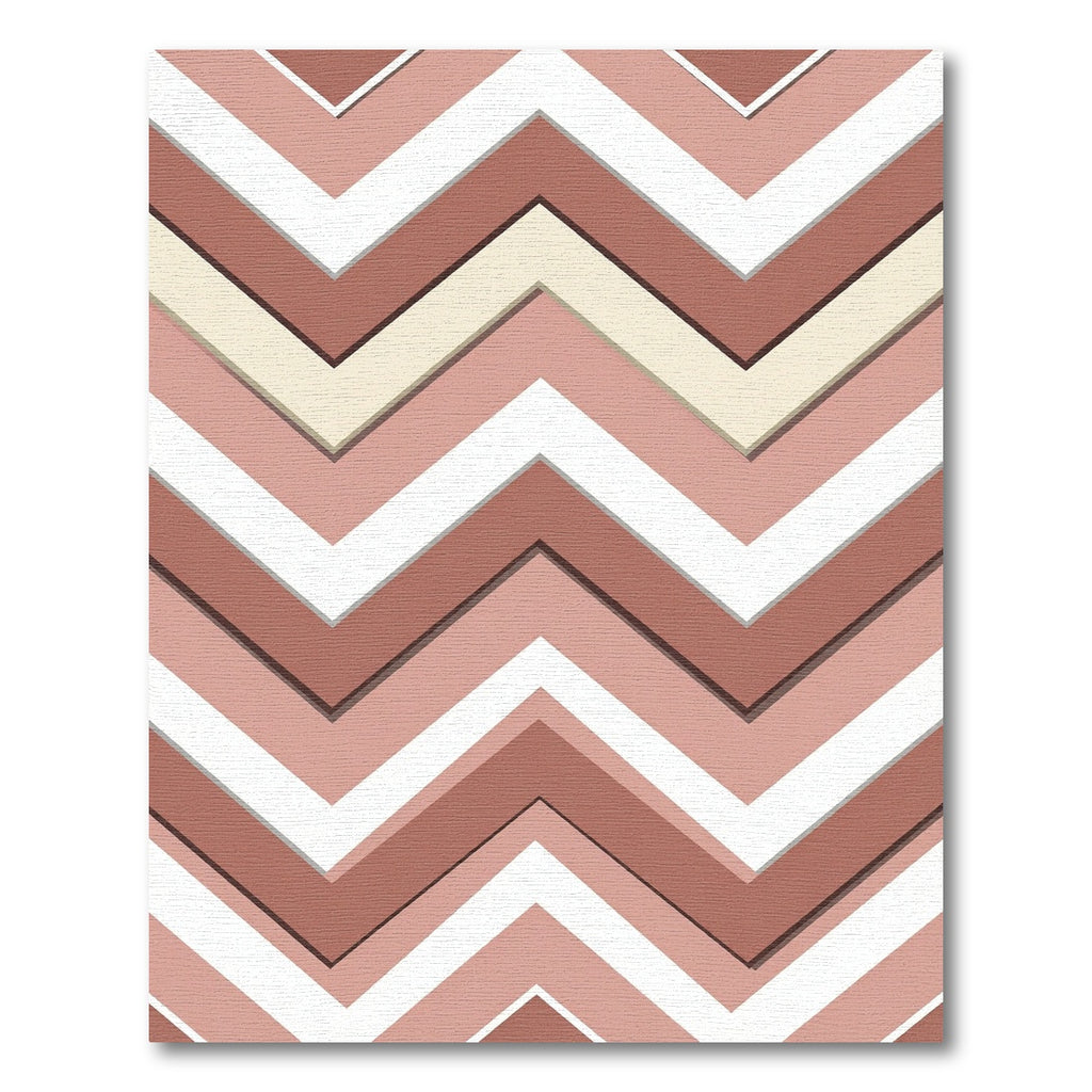 Terracotta White Subtle Chevron Zigzag Rug
