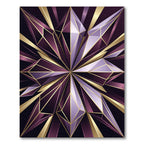 Geometric Plum and Gold Crystal Star Rug
