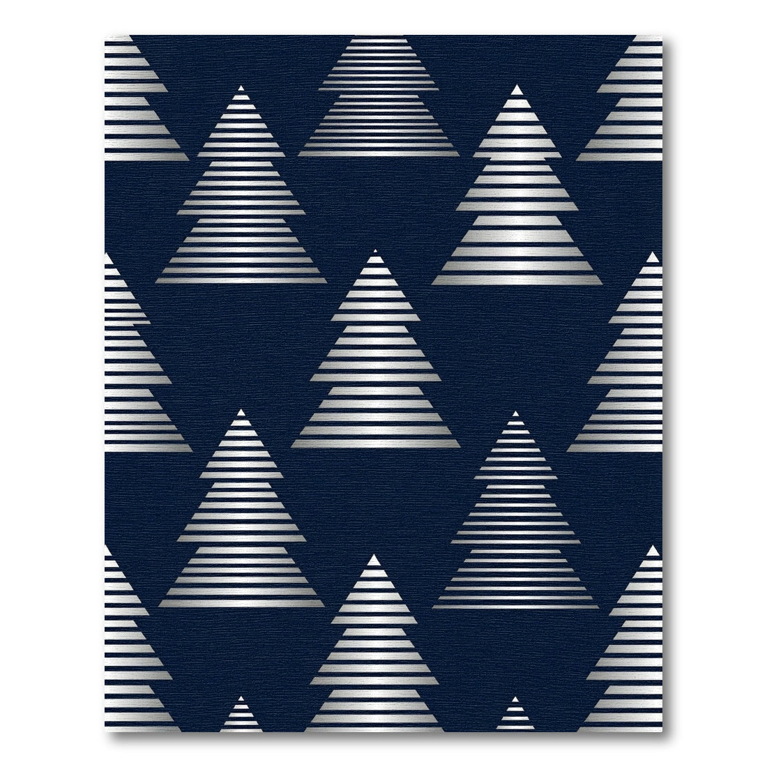 Silver Striped Minimalist Pine Forest Rug