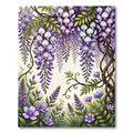 Elegant Purple Wisteria Botanical Vine Rug