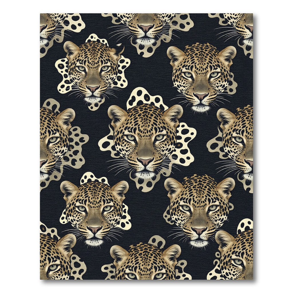 Leopard Spot Black Gold Animal Rug