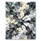 Dark Gray Ink Splatter Abstract Rug