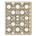 Sophisticated Beige and Brown Geometric Hexagon Rug