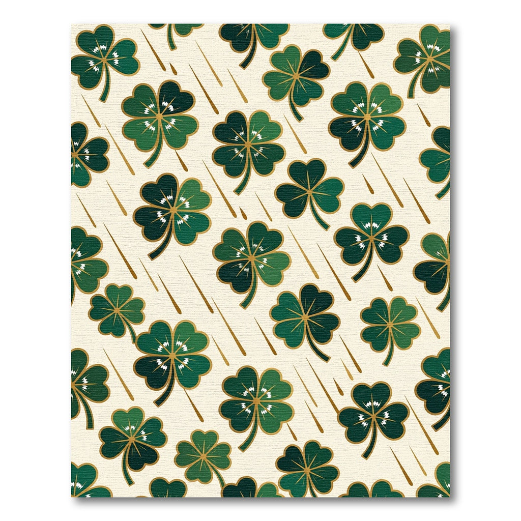 Emerald Shamrock Botanical Clover Field Rug