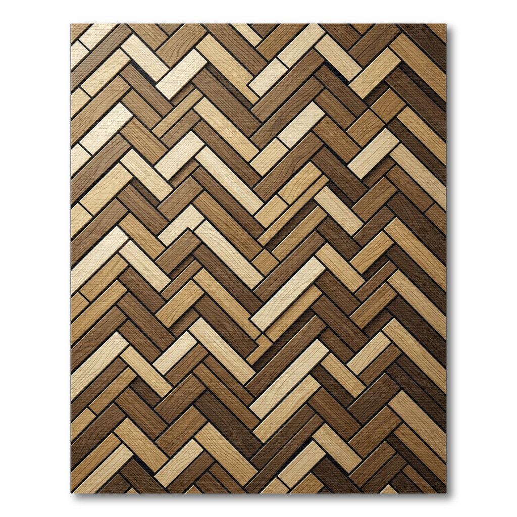 Two Tone Herringbone Wood Plank Rug