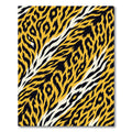 Yellow Black White Feline Stripes Rug