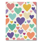 Colorful Pastel Floating Heart Mosaic Rug