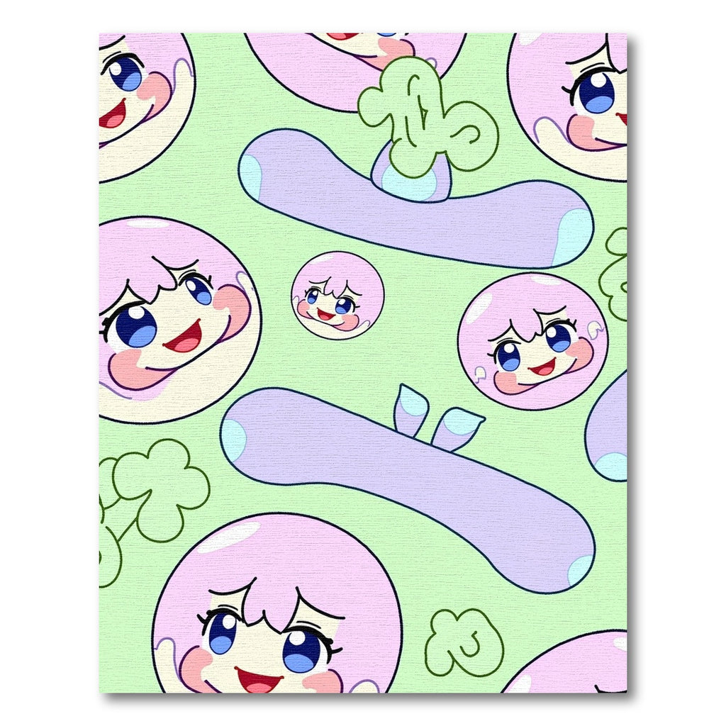 Kawaii Pastel Pink Cute Character Collection Rug