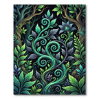 Lush Teal Botanical Swirl Foliage Rug