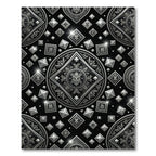 Metallic Silver Tribal Diamond Medallion Rug
