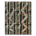 Off-White Peach Staircase Arrangement Rug