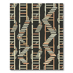 Off-White Peach Staircase Arrangement Rug