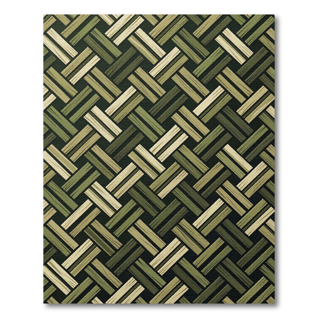 Forest Green Woven Basket Tweed Rug