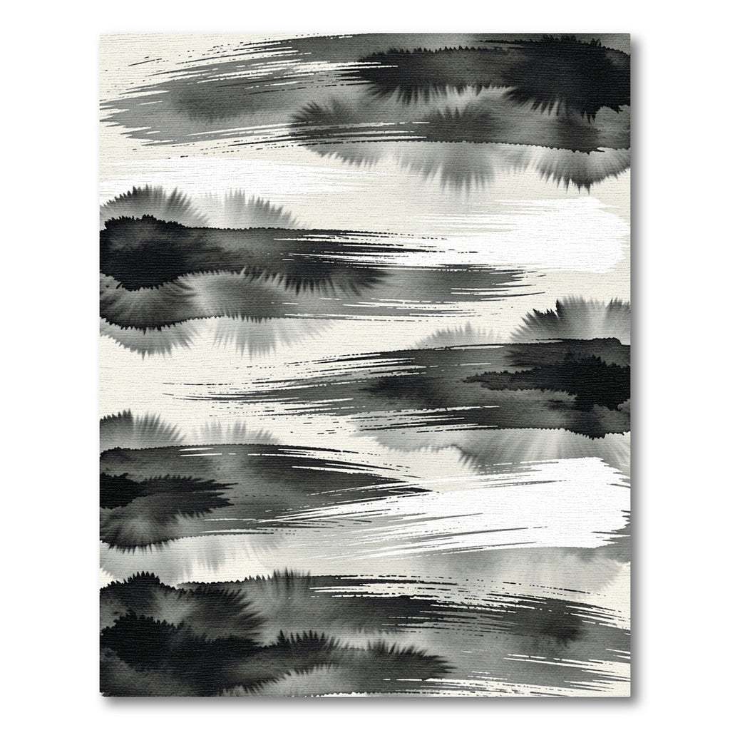 Monochrome Ink Brush Strokes Rug