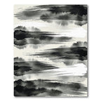 Monochrome Ink Brush Strokes Rug