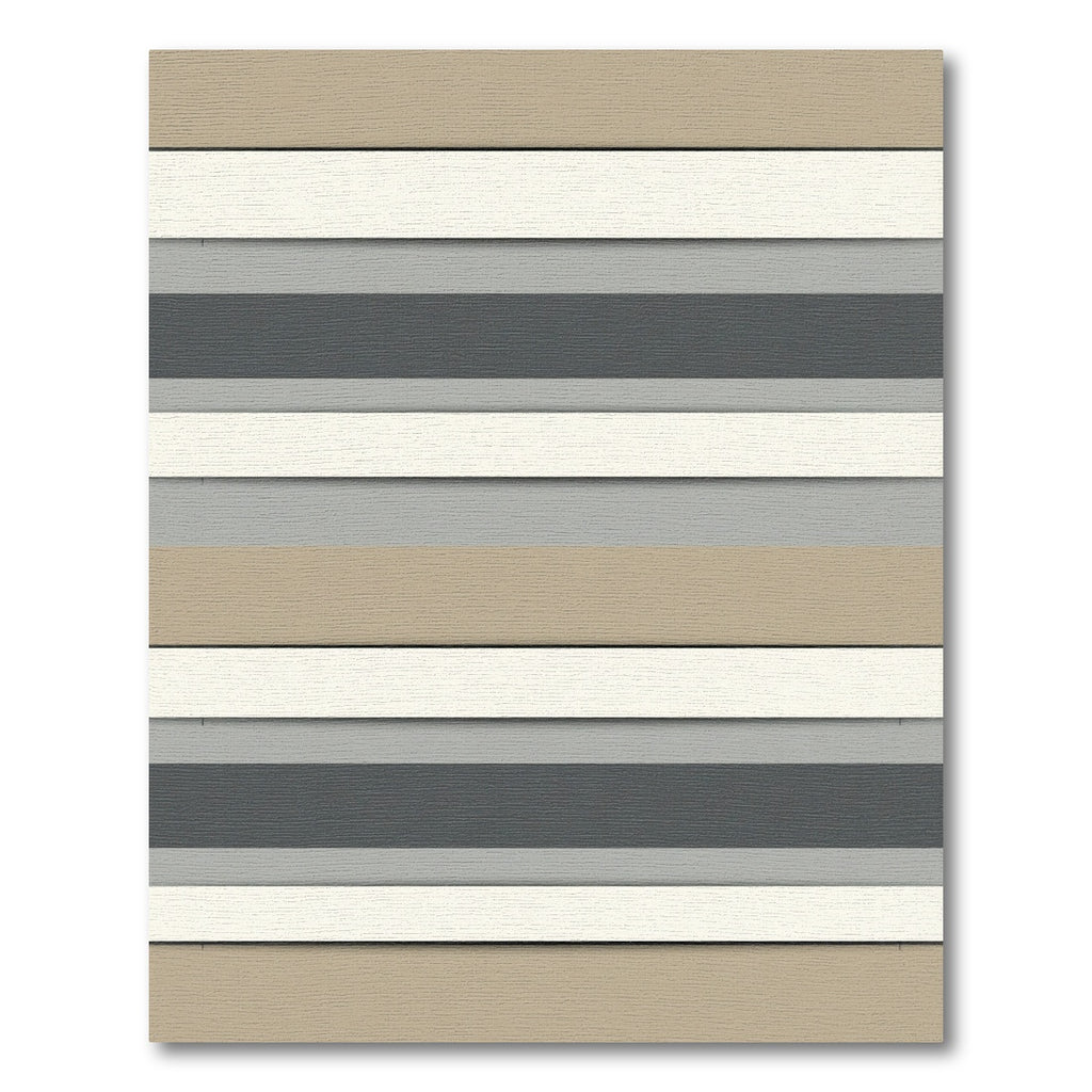 Cool Toned Layered Bands Accent Rug