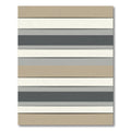 Cool Toned Layered Bands Accent Rug