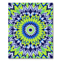Vibrant Neon Feathered Mandala Rug