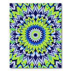 Vibrant Neon Feathered Mandala Rug