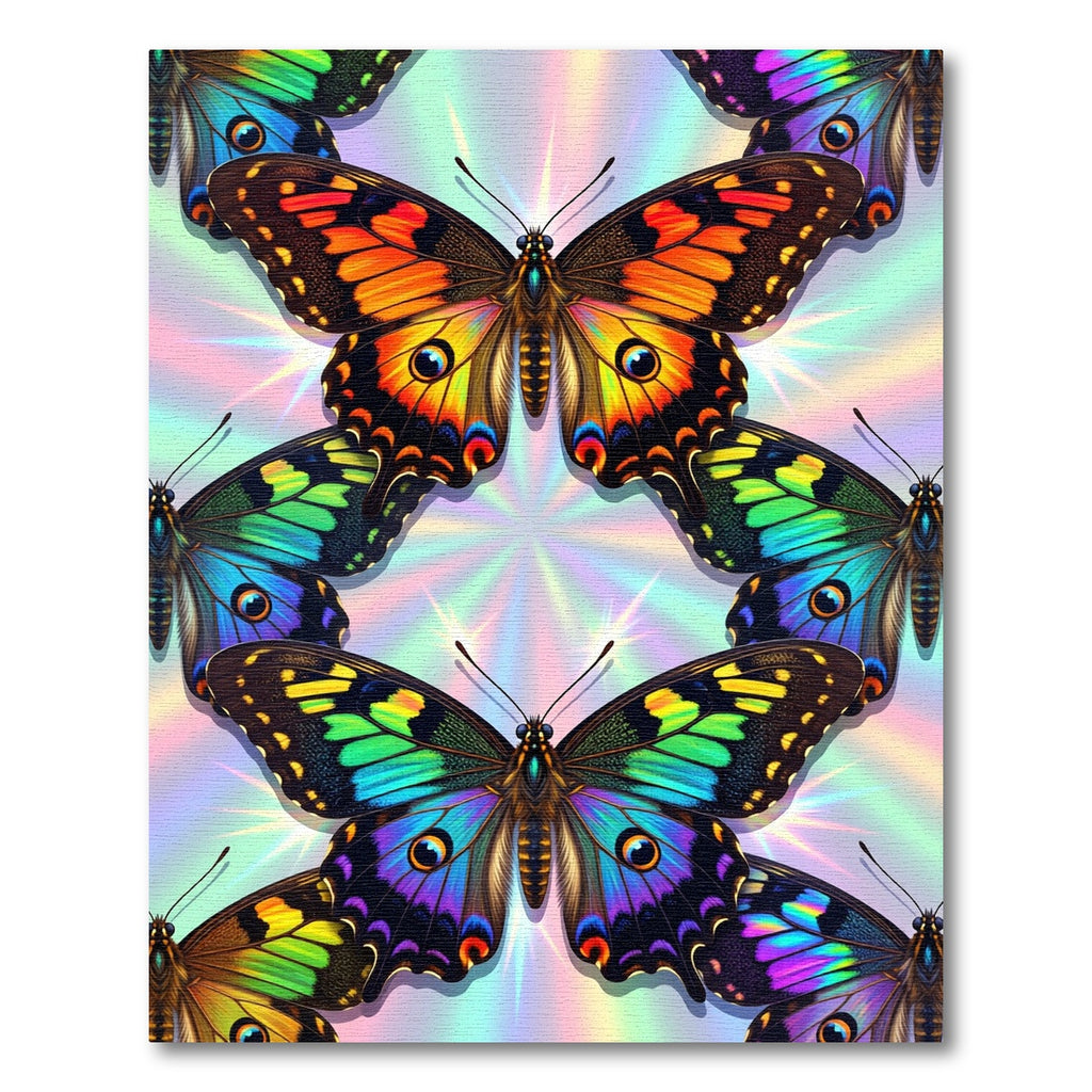 Iridescent Butterfly Kaleidoscope Wing Area Rug