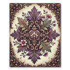 Ornate Plum Botanical Heirloom Medallion Rug