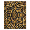 Gold Radiant Sunburst Geometric Mandala Rug