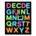 Neon Alphabet Glow Letter Wall Art Rug