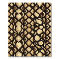 Luxurious Beige and Ebony Serpent Skin Rug