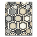 Sophisticated Monochrome Geometric Hexagon Abstract Rug