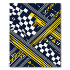 Dynamic Racing Checkered Yellow Track Rug