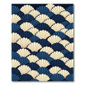 Navy and Cream Art Deco Scallop Rug