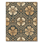 Art Deco Gold Clover Lattice Rug