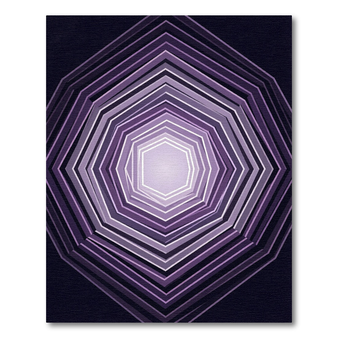 Geometric Violet Hexagon Tunnel Illusion Rug