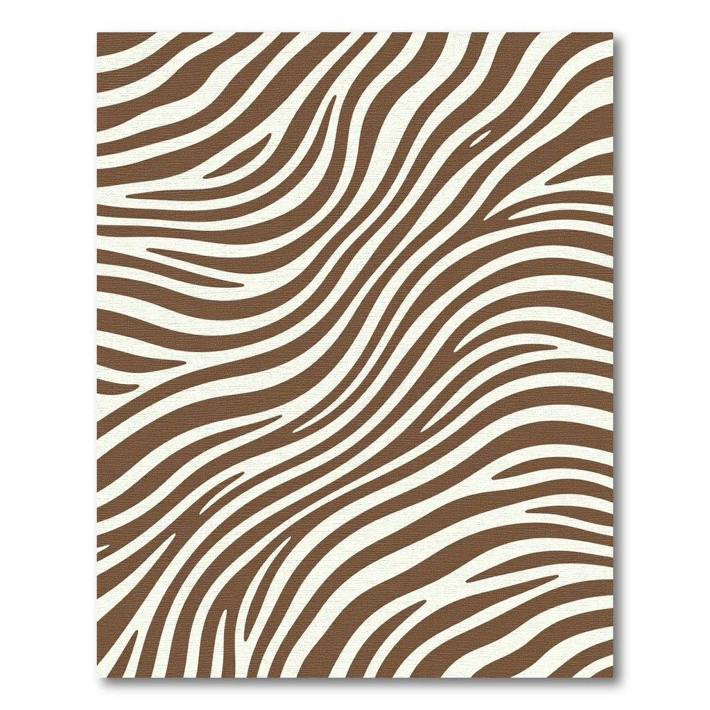 Modern Brown Zebra Wavy Stripe Rug