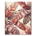 Rose Gold Tropical Banana Leaf Rug
