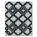 Ornate Black Quatrefoil Lattice Rug